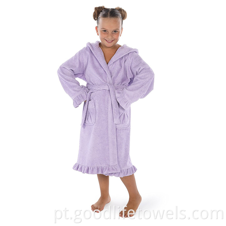 Soft Cotton Kids Bathrobe With Bottom Swing